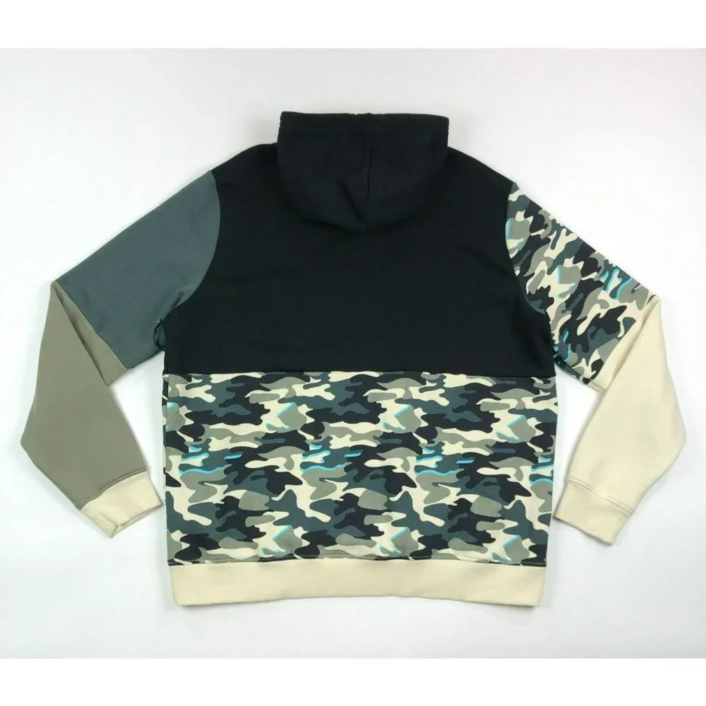 Fila Akeem Hoodie Sweatshirt Mens 2XL XXL Black Blue Camouflage Camo Pullover - Picture 9 of 11